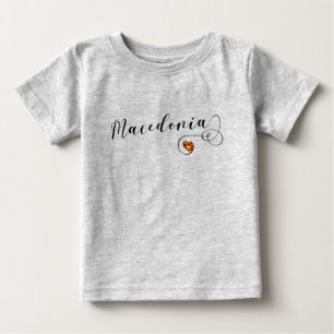 Camiseta Para Bebê Coração macedónio da bandeira, Macedónia