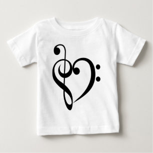 Camiseta Para Bebê Coração musical