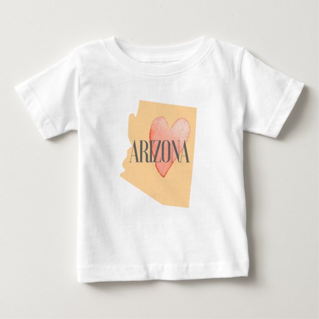 Camiseta Para Bebê Coração no AZ (Frente)
