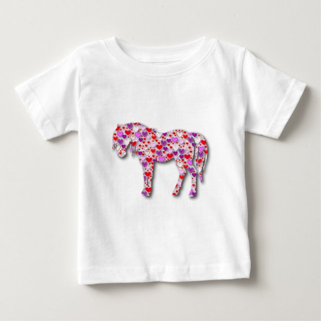 Camiseta Para Bebê Coração Rosa - Camisa-T (Frente)