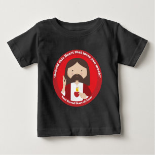 Camiseta Para Bebê Coração Sagrado de Jesus