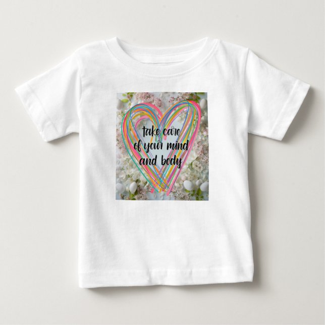 Camiseta Para Bebê Coração saudável (Frente)