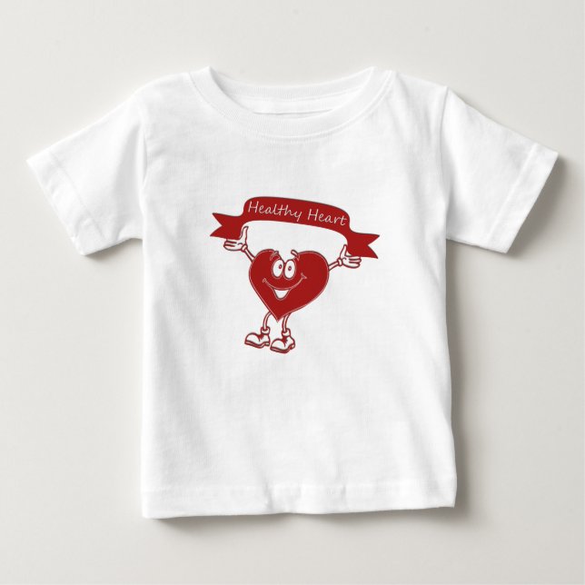Camiseta Para Bebê Coração saudável símbolo de consciência cardiologi (Frente)