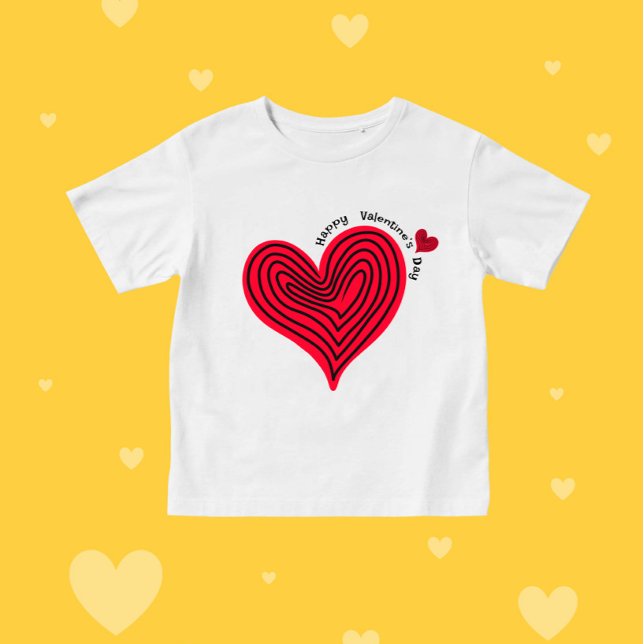Camiseta Para Bebê Coração vermelho (Criador carregado)