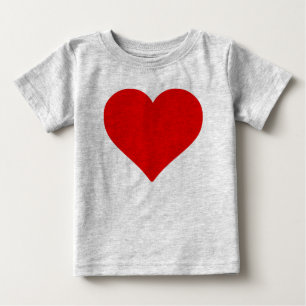 Camiseta Para Bebê Coração Vermelho em Forma de Amor Clássico Simples