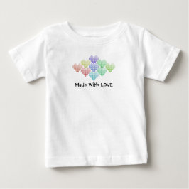 Camiseta Para Bebê Corações Arco-Íris, Camiseta Bebê