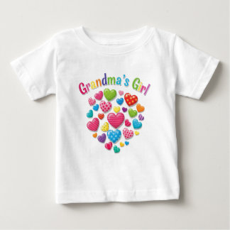 Camiseta Para Bebê Corações Coloridos Rapariga da Vovó