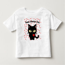 Camiseta Para Bebê Corações de Feriado de Dia de os namorados de Gato