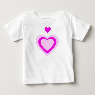 CAMISETA PARA BEBÊ CORAÇÕES DE FÚCSIA ROSA CLARO