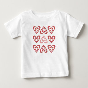 Camiseta Para Bebê Corações de São Valentim Fofos – Design de Amor e