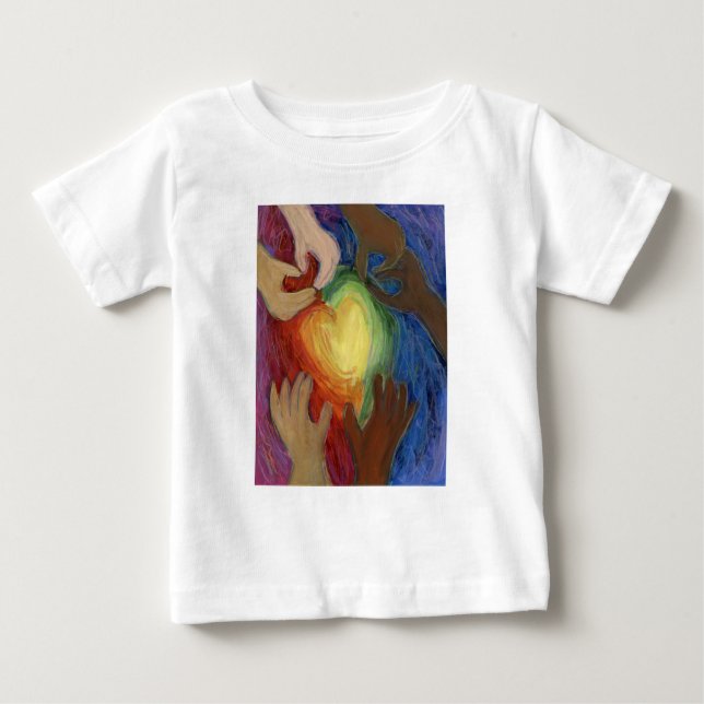 Camiseta Para Bebê Corações e Mãos Adoram Diversidade Artística Camis (Frente)