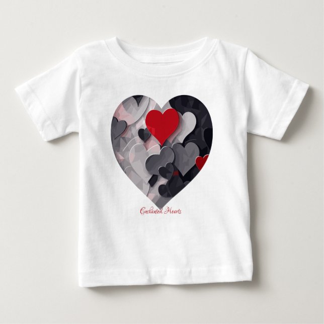 Camiseta Para Bebê Corações Encantados (Frente)