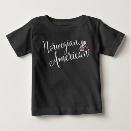 Camiseta Para Bebê Corações Entwinados Noruegueses Americanos
