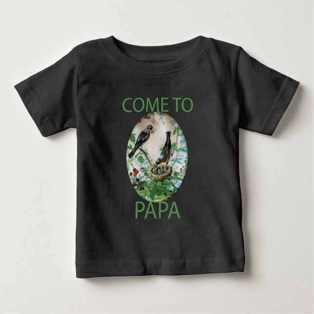Camiseta Para Bebê Corações Famintos: Papai tem Comida! (Frente)