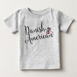 Camiseta Para Bebê Corações Invertidos Dinamarquês Americano