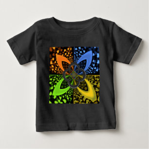 Camiseta Para Bebê Corações Iridescentes, Abstrato de Bolinhas