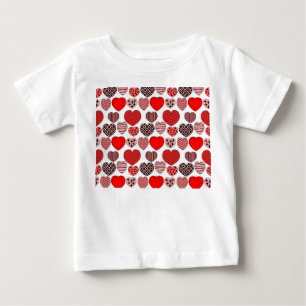 Camiseta Para Bebê Corações Repetitivos