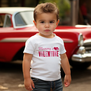 Camiseta Para Bebê Corações Rosa do Dia dos Namorados da Mamãe