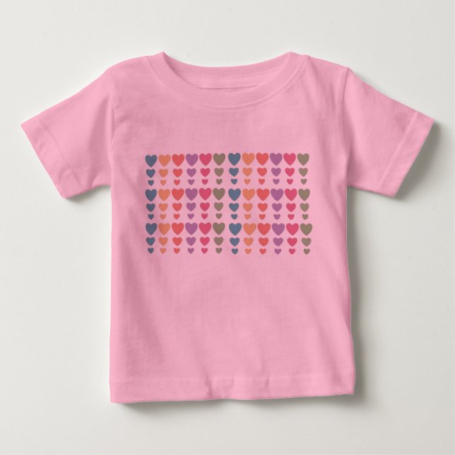 Camiseta Para Bebê Corações Suaves (Frente)