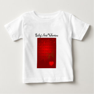 Camiseta Para Bebê Corações Vermelhos namorados