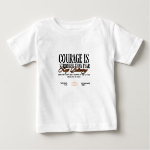 Camiseta Para Bebê Coragem é mais forte que o medo