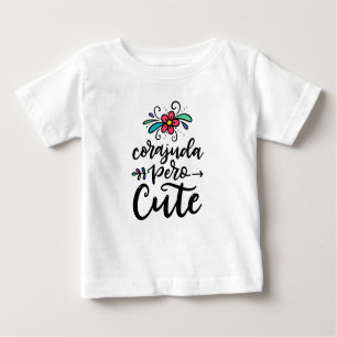 Camiseta Para Bebê Corajuda pero fofo, gira