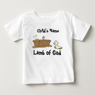 Camiseta Para Bebê Cordeiro customizável do t-shirt do deus