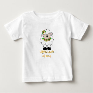 Camiseta Para Bebê Cordeiro pequeno do deus