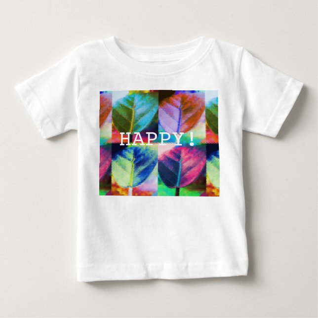 Camiseta Para Bebê Cores de Folha (Frente)