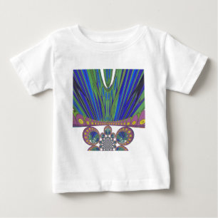 Camiseta Para Bebê Cores de pavão africano