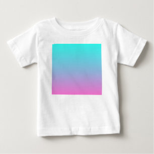 Camiseta Para Bebê cores de sereia ombre rosa turquesa abstratas femi