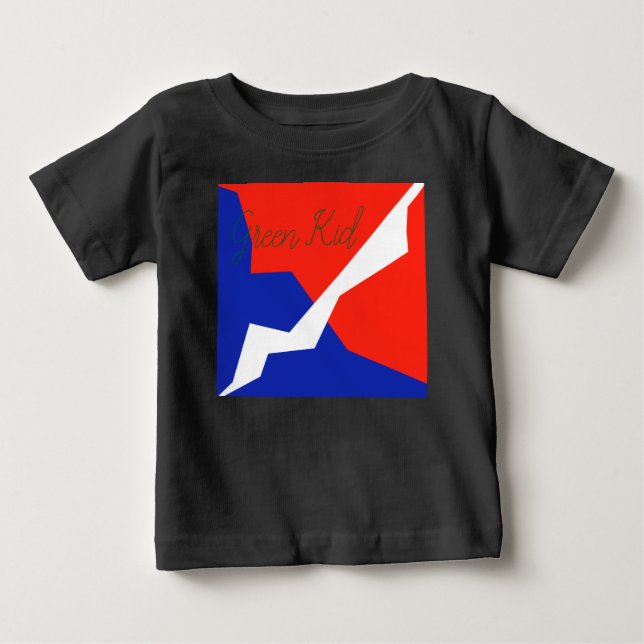 Camiseta Para Bebê Cores de Sinalizador Branco Vermelho Azul (Frente)