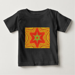 Camiseta Para Bebê Cores tradicionais africanos vermelho-ouro