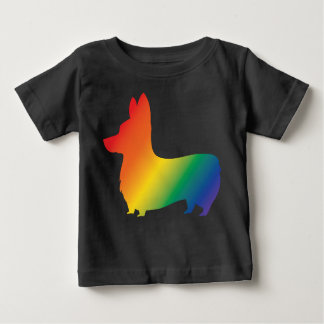 Camiseta Para Bebê Corgi do arco-íris