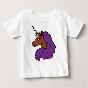 Camiseta Para Bebê Coringa Afro Unicórnio