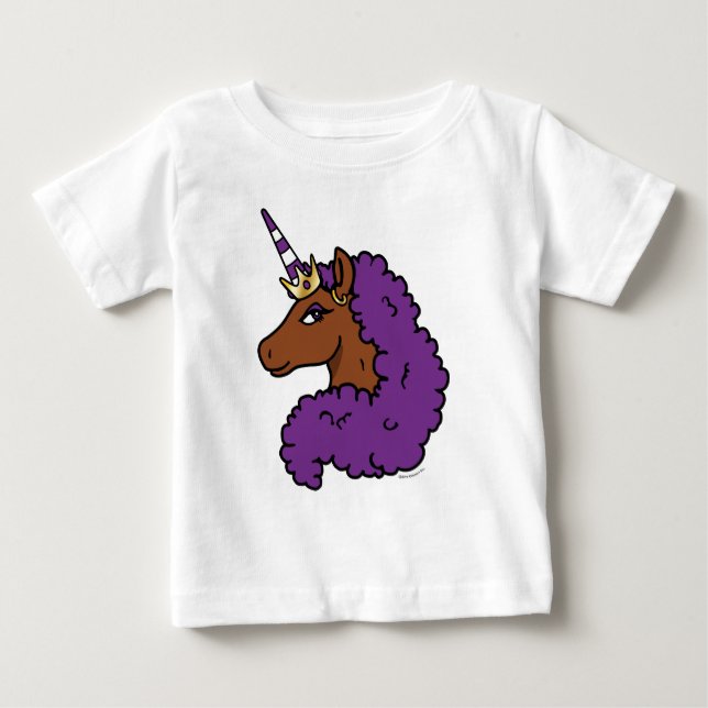 Camiseta Para Bebê Coringa Afro Unicórnio (Frente)