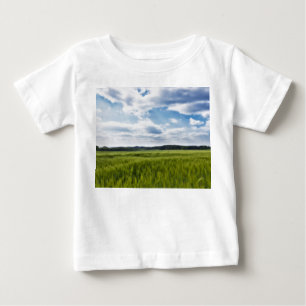 Camiseta Para Bebê Cornfields Verdes e Céu Azul