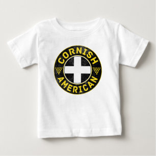Camiseta Para Bebê Cornish American Flag