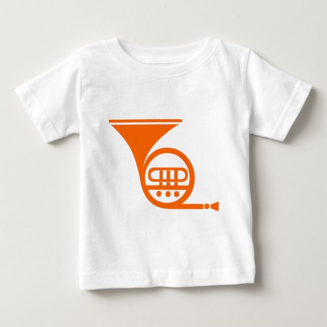 Camiseta Para Bebê Corno Francês - Laranja (Frente)