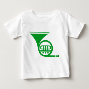 Camiseta Para Bebê Corno Francês - Verde-Grama