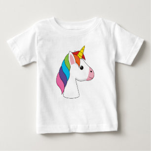 Camiseta Para Bebê Corno Mágico Bonito com Cabelo Colorido