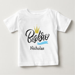 Camiseta Para Bebê Coroa Big Bro Personalizada