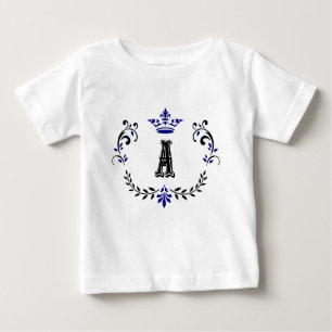 Camiseta Para Bebê Coroa Coroa Um Monograma