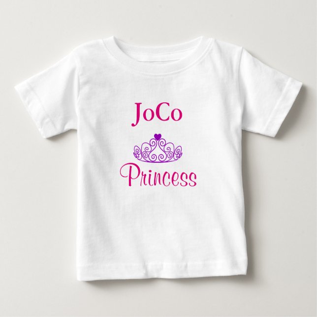 Camiseta Para Bebê Coroa de Princesa JoCo (Frente)