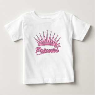 Camiseta Para Bebê Coroa de Princesa Rosa