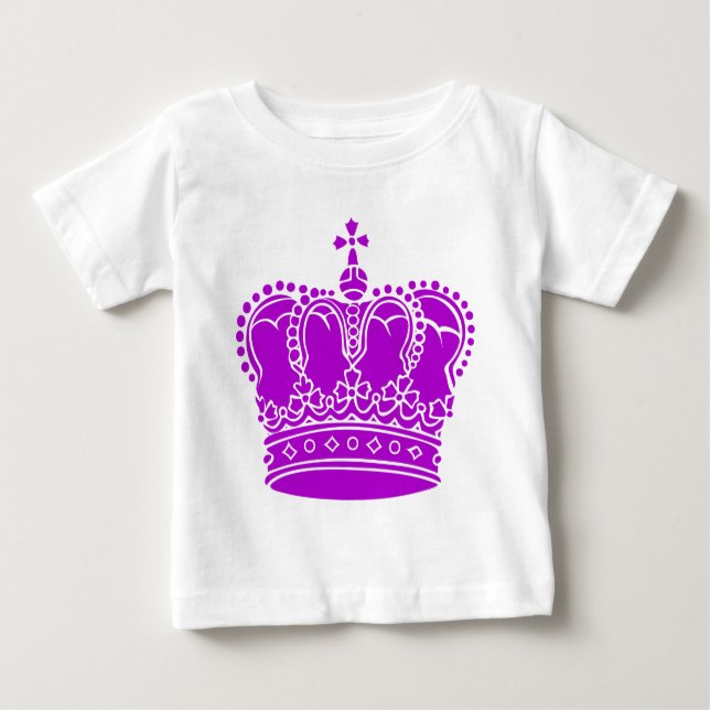 Camiseta Para Bebê Coroa Real - Roxo (Frente)