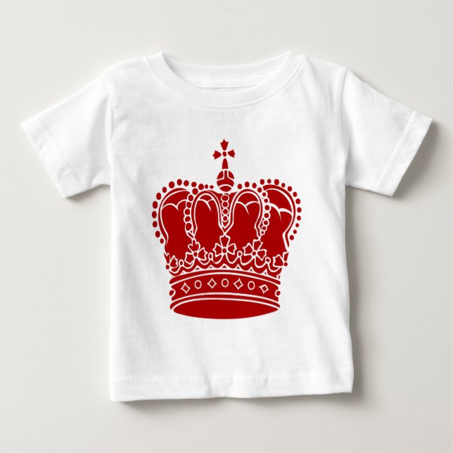 Camiseta Para Bebê Coroa Real - Vermelho Rubi (Frente)