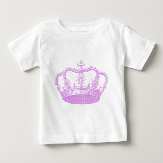 Camiseta Para Bebê Coroa Rosa (Frente)