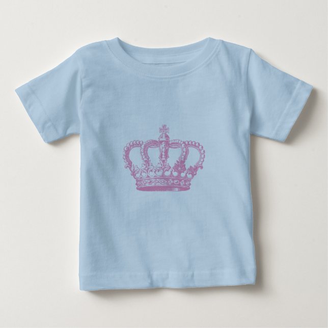 Camiseta Para Bebê Coroa Rosa (Frente)