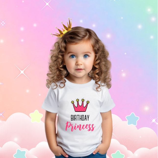 Camiseta Para Bebê Coroa rosa para aniversário (Criador carregado)